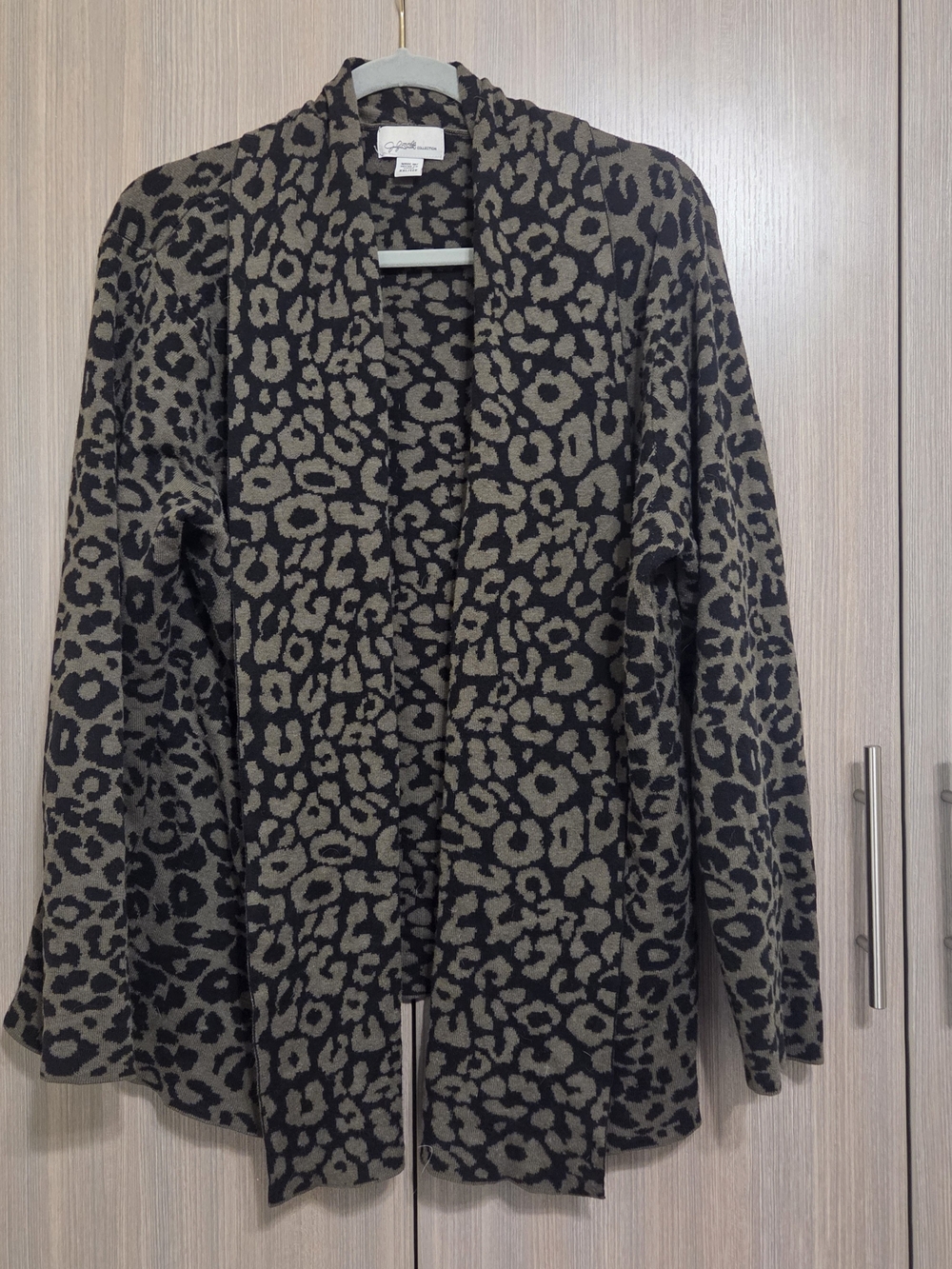 Open Front Leopard Print Cardigan